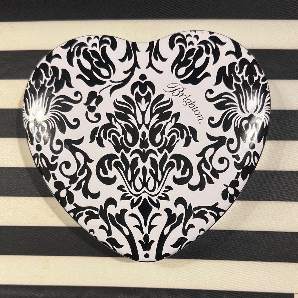 Brighton Black and White Heart Jewelry Box